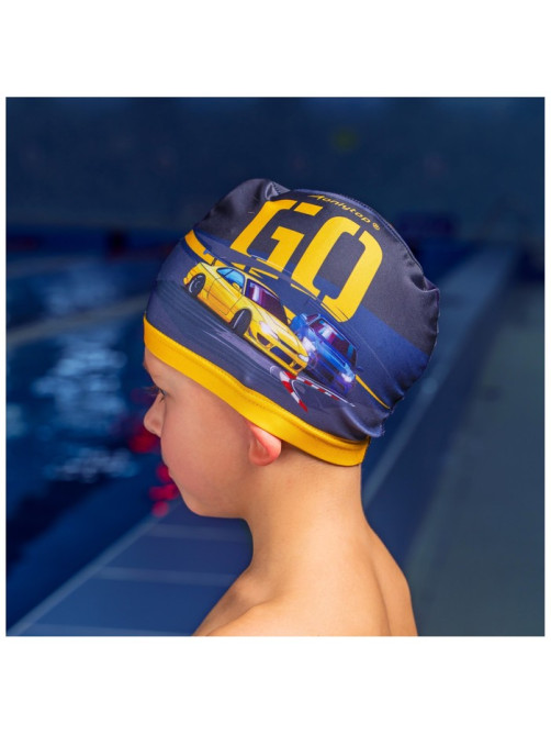 Шапочка для плавания детская ONLYTOP Swim GO, тканевая, обхват 46-52 см