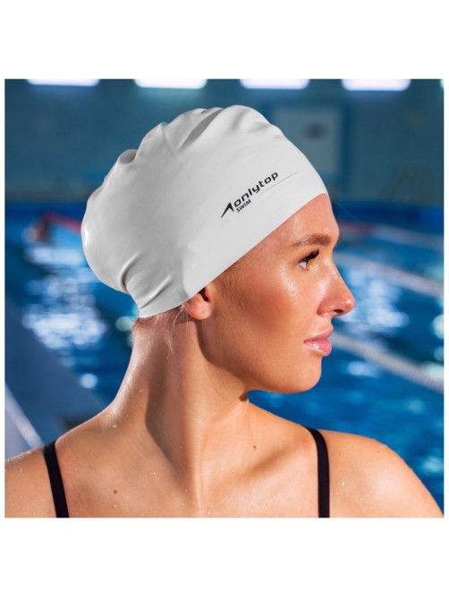 Шапочка для плавания взрослая ONLYTOP Swim, резиновая, обхват 54-60 см, МИКС