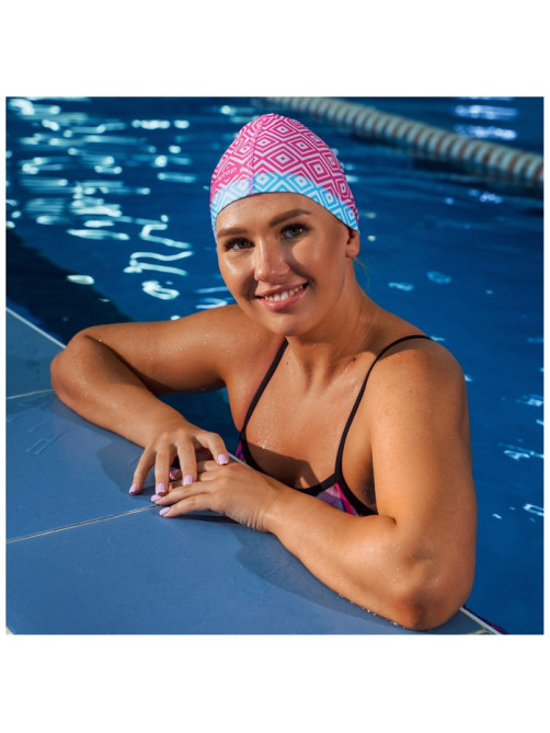 Шапочка для плавания взрослая ONLYTOP Swim, тканевая, обхват 54-60 см