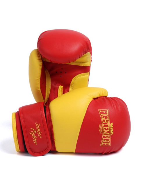 Перчатки боксёрские детские FIGHT EMPIRE, JUNIOR FIGHTER, красно-жёлтые, размер 4 oz