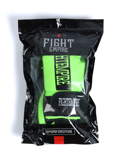 Перчатки боксёрские FIGHT EMPIRE, размер 10 oz, салатовые
