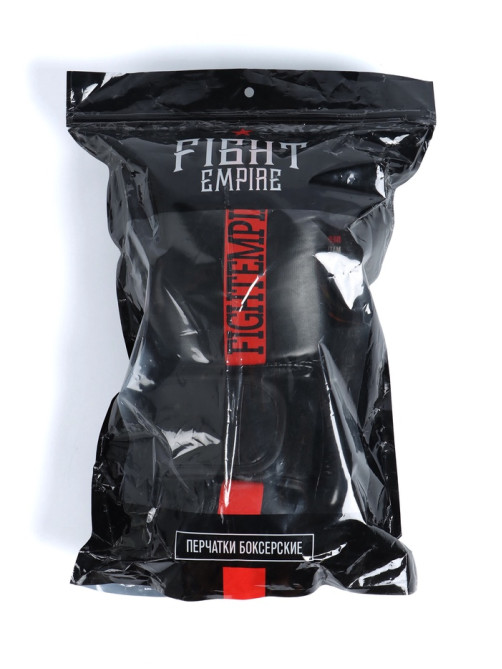 Перчатки боксёрские FIGHT EMPIRE, размер 12 oz, чёрно-красные