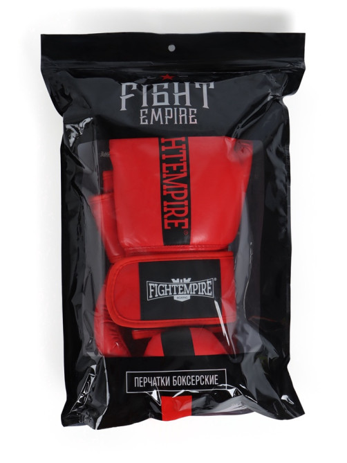 Перчатки боксёрские детские FIGHT EMPIRE, красные, размер 10 oz