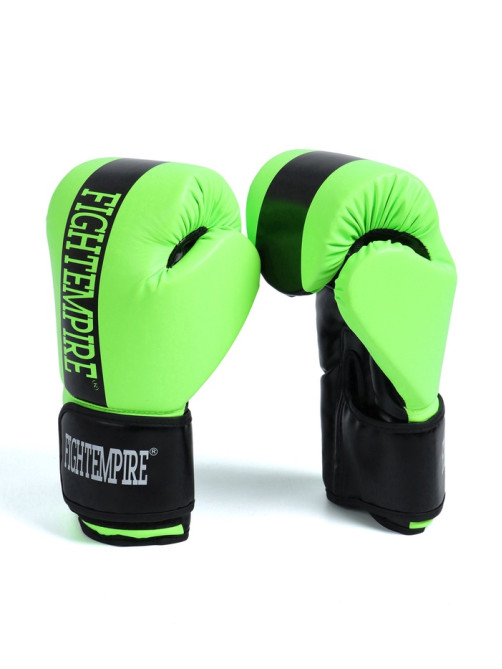 Перчатки боксёрские FIGHT EMPIRE, размер 10 oz, салатовые