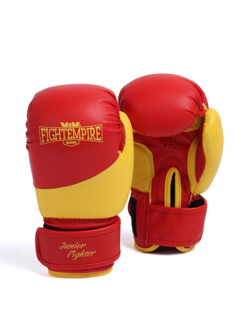 Перчатки боксёрские детские FIGHT EMPIRE, JUNIOR FIGHTER, красно-жёлтые, размер 6 oz