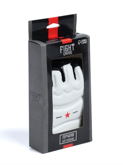 Перчатки для тхэквондо FIGHT EMPIRE, размер L, белые
