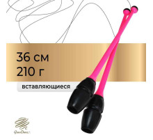 Булавы для художественной гимнастики вставляющиеся Grace Dance, 36 см, розовые, чёрные