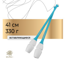 Булавы для художественной гимнастики вставляющиеся Grace Dance, 41 см, белые, голубые