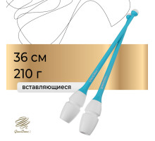Булавы для художественной гимнастики вставляющиеся Grace Dance, 36 см, белые, голубые
