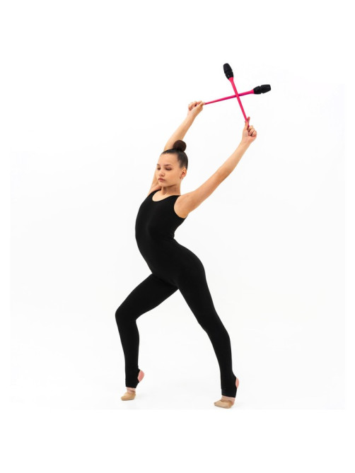 Булавы для художественной гимнастики вставляющиеся Grace Dance, 41 см, цвет чёрный/розовый