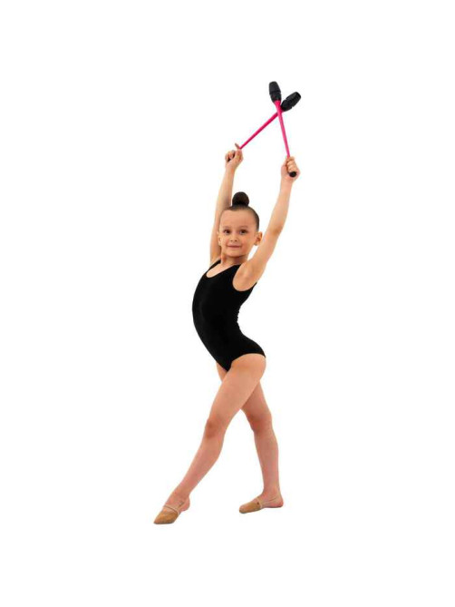 Булавы для художественной гимнастики вставляющиеся Grace Dance, 36 см, розовые, чёрные