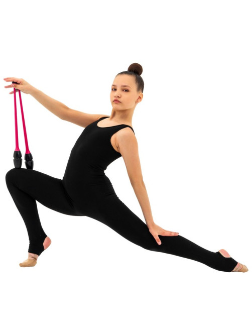 Булавы для художественной гимнастики вставляющиеся Grace Dance, 41 см, цвет чёрный/розовый
