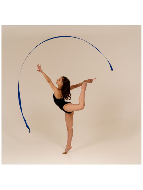 Лента для художественной гимнастики Grace Dance, 4 м, с палочкой, синяя