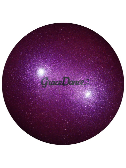 Мяч для художественной гимнастики Grace Dance, d=18.5 см, с блёстками, фиолетовый