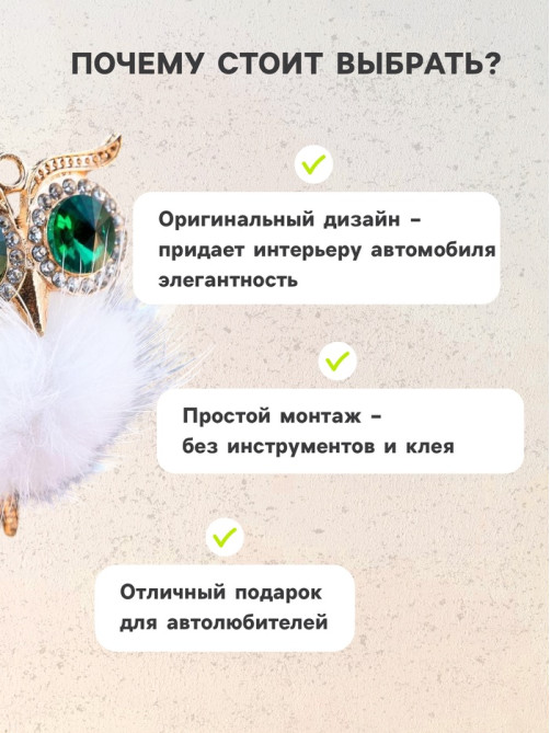 Украшение в дефлектор автомобиля «Сова»
