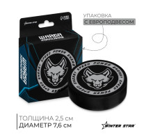 Шайба хоккейная Winter Star, взрослая, d=7.6 см