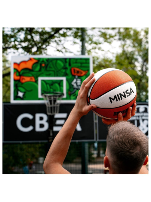 Баскетбольный мяч MINSA Hardwood Classic, PU, клееный, 8 панелей, р. 7, PU, бутиловая камера