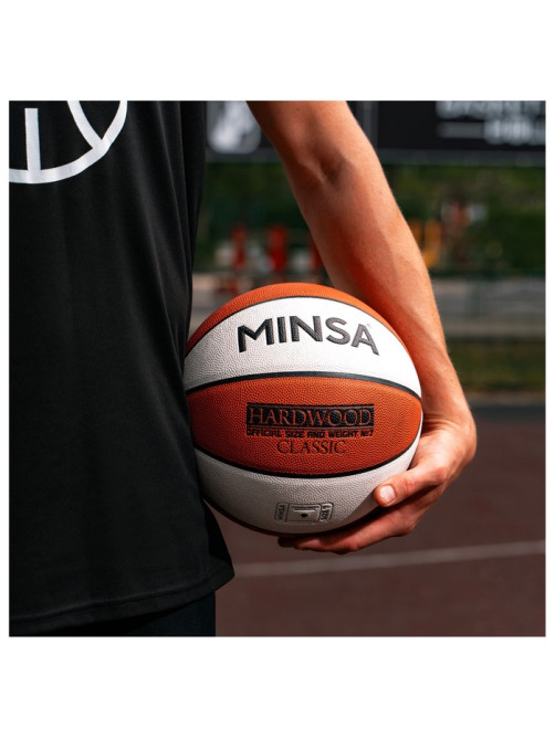 Баскетбольный мяч MINSA Hardwood Classic, PU, клееный, 8 панелей, р. 7, PU, бутиловая камера