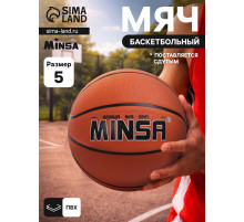 Мяч баскетбольный MINSA, клееный, 8 панелей, р. 5, PVC, бутиловая камера