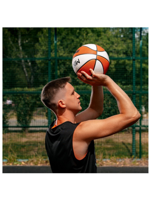 Баскетбольный мяч MINSA Hardwood Classic, PU, клееный, 8 панелей, р. 7, PU, бутиловая камера