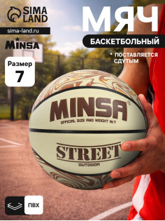 Мяч баскетбольный MINSA Street, клееный, 8 панелей, р. 7, PVC, бутиловая камера
