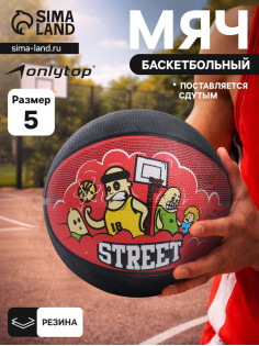 Баскетбольный мяч ONLITOP STREET, клееный, 8 панелей, р. 5, резина, резиновая камера