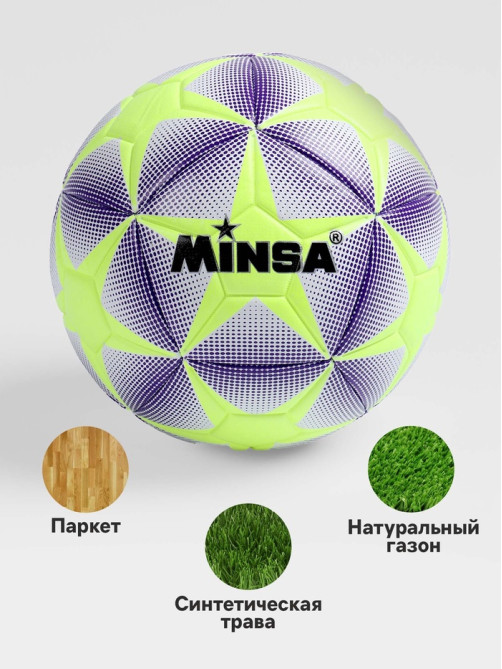 Футбольный мяч MINSA, машинная сшивка, 12 панелей, р. 5, TPE