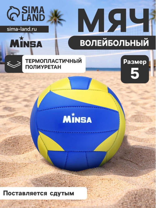 Волейбольный мяч MINSA, машинная сшивка, 18 панелей, р. 5, TPU