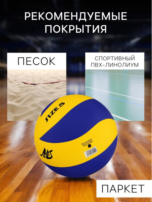 Волейбольный мяч MINSA, клееный, 8 панелей, р. 5, PVC