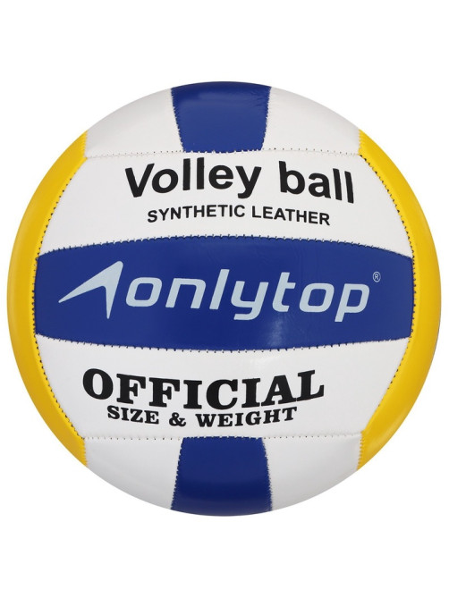 Волейбольный мяч ONLYTOP, машинная сшивка, 18 панелей, р. 5, PVC