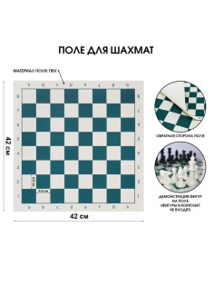 Доска для шахмат и шашек Время игры «Классика», ПВХ, 42×42 см