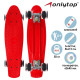 Пенниборд ONLYTOP, 56×15 см, колёса световые PU 60×45 см, алюминиевая рама, красный