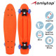 Пенниборд ONLYTOP, 56×15 см, колёса PVC 50 мм, пластиковая рама, оранжевый