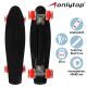 Пенниборд ONLYTOP, 56×15 см, колёса световые PU 60×45 см, алюминиевая рама, чёрный
