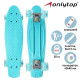 Пенниборд ONLYTOP, 56×15 см, колёса световые PU 60×45 см, алюминиевая рама, бирюзовый