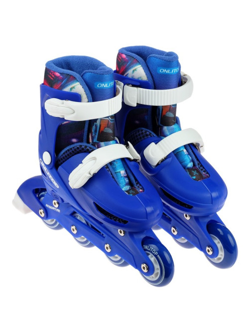 Роликовые коньки раздвижные ONLYTOP, р. 30-33, колёса PVC 64 мм