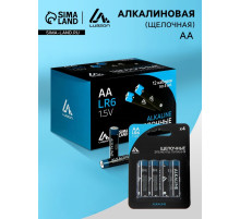 Батарейка алкалиновая (щелочная) Luazon, АА, LR6, блистер, 4 штуки