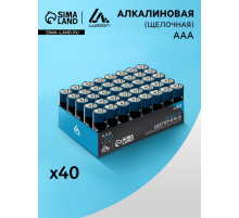 Набор батареек алкалиновых (щелочных) Luazon, AAA, LR03, 40 штук