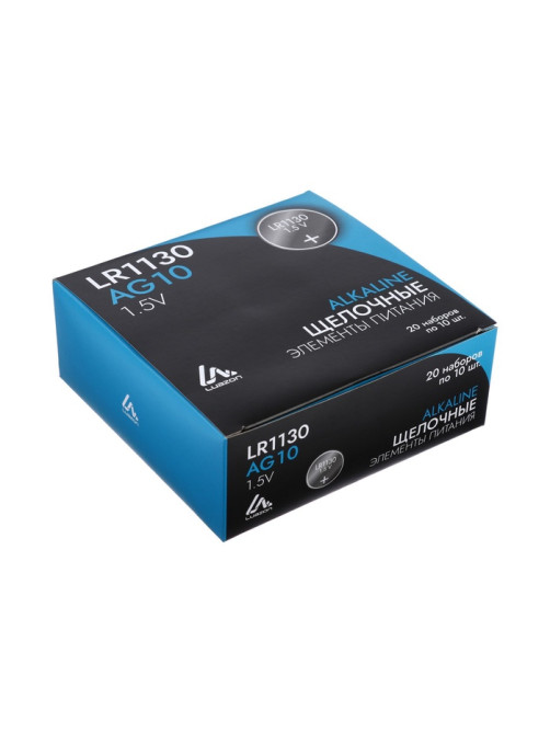 Батарейка алкалиновая (щелочная) Luazon, LR1130, AG10, блистер, 10 штук