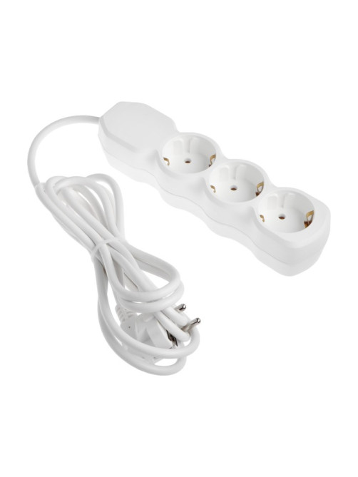 Удлинитель Luazon Lighting ECO, 3 розетки, 2.7 м, 16 А, 3500 Вт, ПВС 3×1 мм2, с заземлением