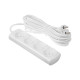 Удлинитель Luazon Lighting ECO, 4 розетки, 5 м, 10 А, 2200 Вт, ПВС 2×0.75 мм2, без заземления, белый