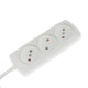 Удлинитель Luazon Lighting ECO, 3 розетки, 1.5 м, 10 А, 2200 Вт, ПВС 2×0.75 мм2, без заземления, белый