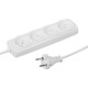 Удлинитель Luazon Lighting ECO, 4 розетки, 5 м, 10 А, 2200 Вт, ПВС 2×0.75 мм2, без заземления, белый