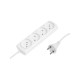 Удлинитель Luazon Lighting ECO, 4 розетки, 5 м, 10 А, 2200 Вт, ПВС 2×0.75 мм2, без заземления, белый