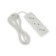 Удлинитель Luazon Lighting ECO, 3 розетки, 2.7 м, 10 А, 2200 Вт, ПВС 2×0.75 мм2, без заземления, белый