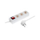 Удлинитель Luazon Lighting, 3 розетки, 5 м, 10 А, 3500 Вт, 3×1.5 мм2, с заземлением, с выключателем, белый