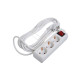 Удлинитель Luazon Lighting, 3 розетки, 5 м, 6 А, 1300 Вт, 3×0.75 мм2, с заземлением, с выключателем, белый