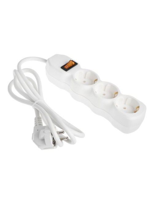 Удлинитель Luazon Lighting ECO, 3 розетки, 1.5 м, 16 А, 3500 Вт, ПВС 3×1 мм2, с заземлением, с выключателем
