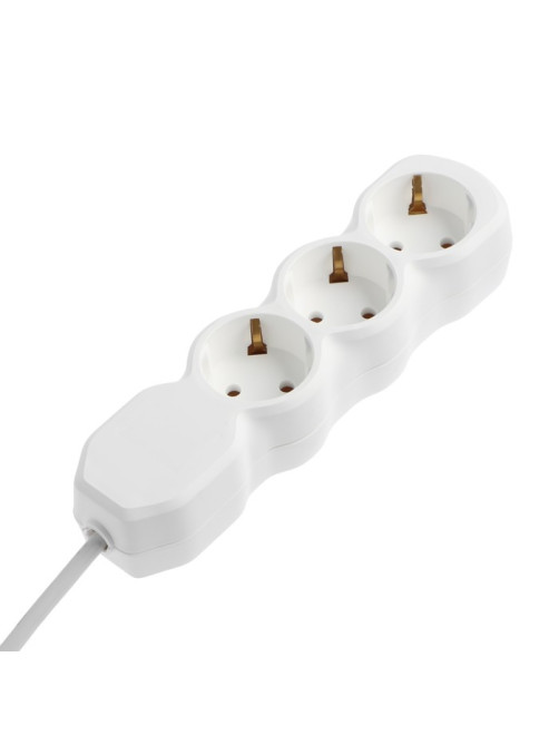 Удлинитель Luazon Lighting ECO, 3 розетки, 1.7 м, 16 А, 3500 Вт, ПВС 3×1 мм2, с заземлением