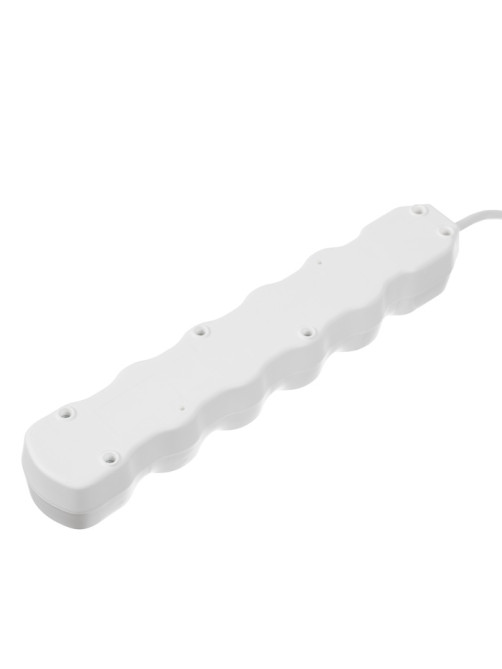 Удлинитель Luazon Lighting ECO, 5 розеток, 5 м, 10 А, 2200 Вт, ПВС 3×0.75 мм2, с заземлением, белый
